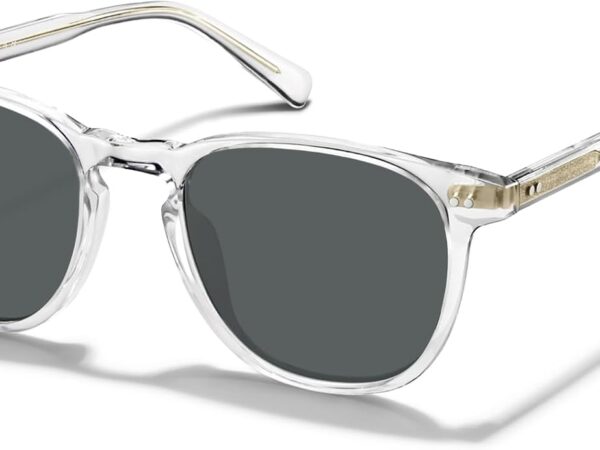 Cool retro acetate polarized sunglasses (men's UV-blocking; stylish square-frame style for outdoor driving)