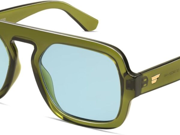 Retro Square Aviator Sunglasses for Women Men