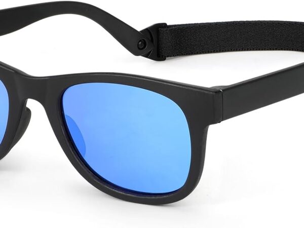 Boys' sunglasses; UV400 protection; polarized lenses; flexible material; suitable for ages 2–7