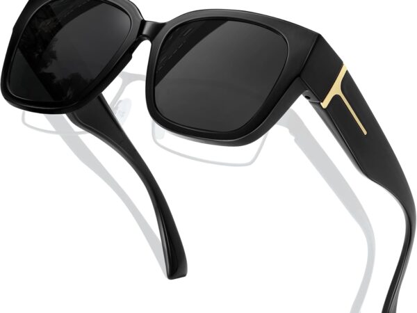Oversized Over Glasses Sunglasses for Women Men Square Fit Over Polarized Sun Glasses UV400