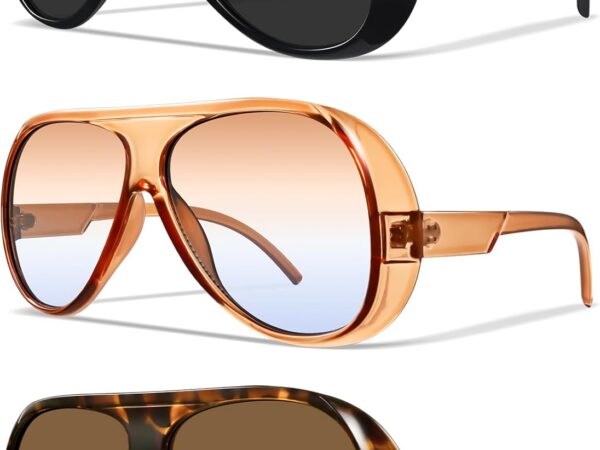 Aviator Sunglasses for Women Retro Oversized Square Sun Glasses for Outdoor Sporting Driving UV400 Protection