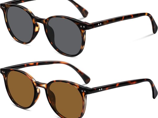 Round sunglasses (polarized, retro-chic small-frame style, UV-blocking)