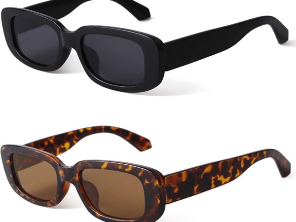 Retro Rectangle Sunglasses Women and Men Vintage Small Square Sun Glasses UV Protection Glasse