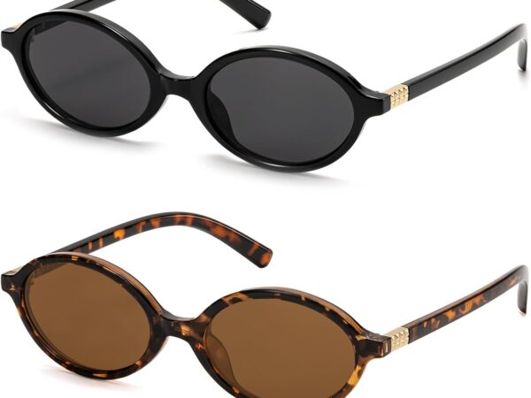 Retro Oval Sunglasses for Women Vintage 90s  Trendy Sun Glasses