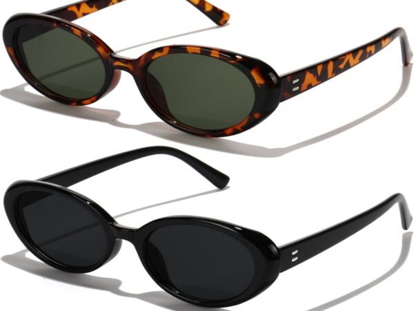 Oval Sunglasses for Women Men Fashion Small 90s Style Sun Glasses UV400