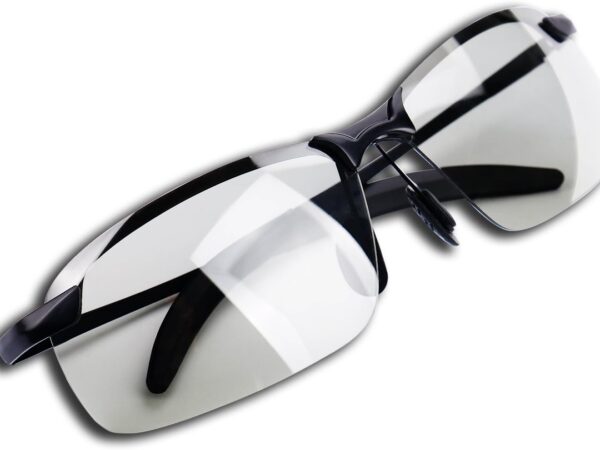 Polarized Photochromic Driving Sunglasses (Z87 safety standard; day & night use)