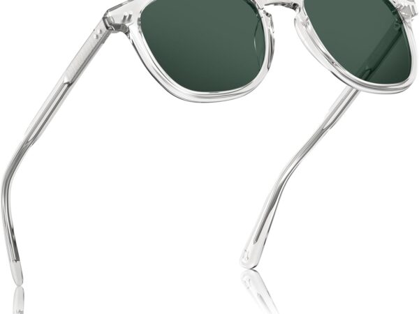 Cool Retro Acetate Polarized Sunglasses (UV protection; stylish square frames for outdoor activities and driving)