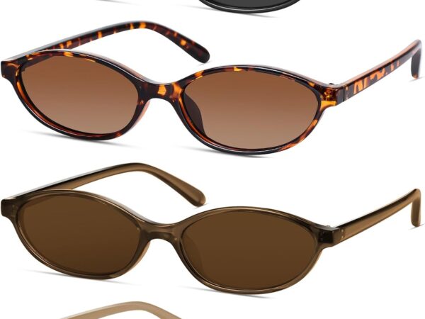 Retro Oval Cat Eye Sunglasses for Women Designer Trendy Narrow Shades UV protection Sun Glasses