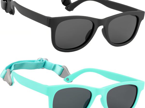2-Pack polarized sunglasses for toddlers/young children (includes strap); UV protection; available for ages 0–24 months or 2–8 years