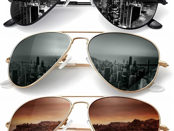 Classic Classic aviator sunglasses (polarized, UV-blocking, suitable for driving)