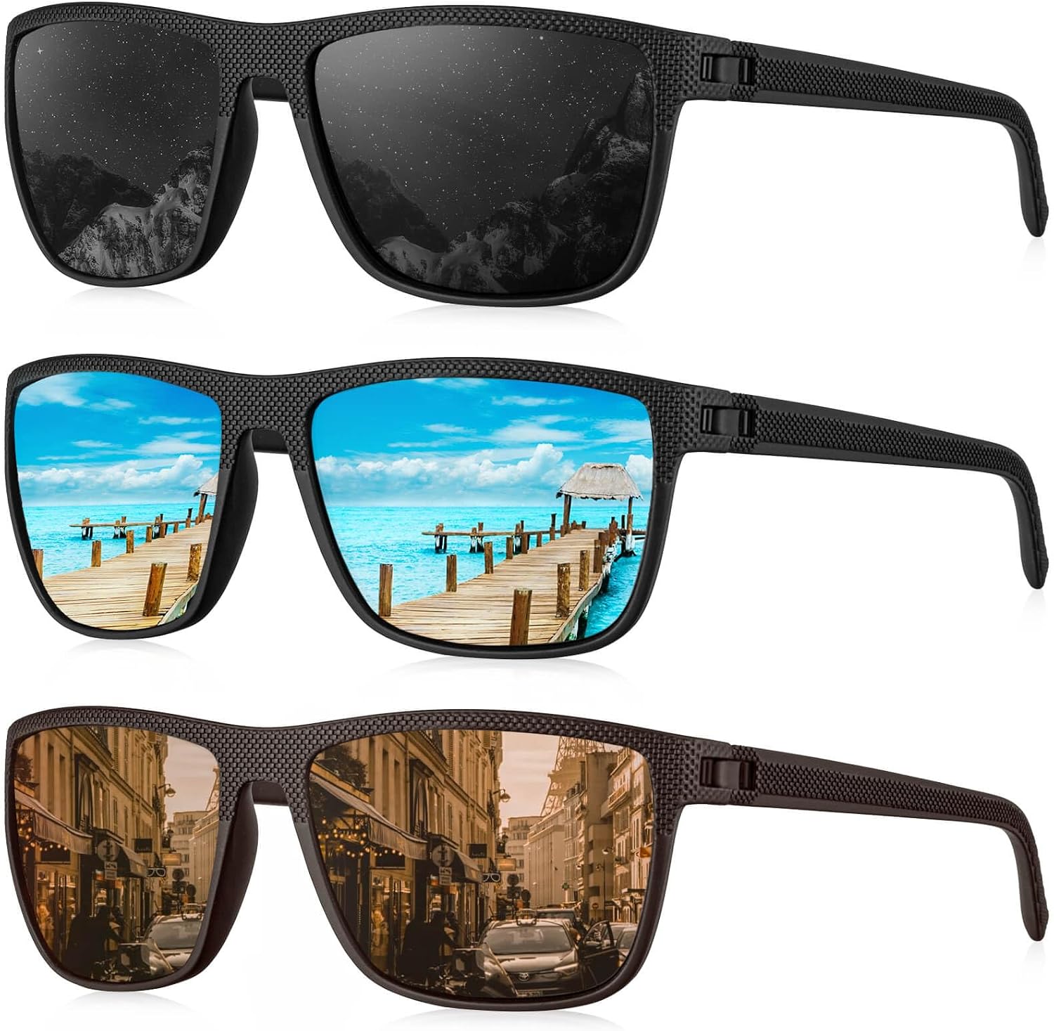 Men's polarized sunglasses (lightweight, UV-blocking; suitable for driving, fishing, and golf)