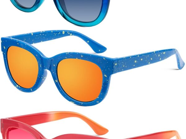 Polarized sunglasses for boys: Square-frame, UV-protective; suitable for ages 3–12